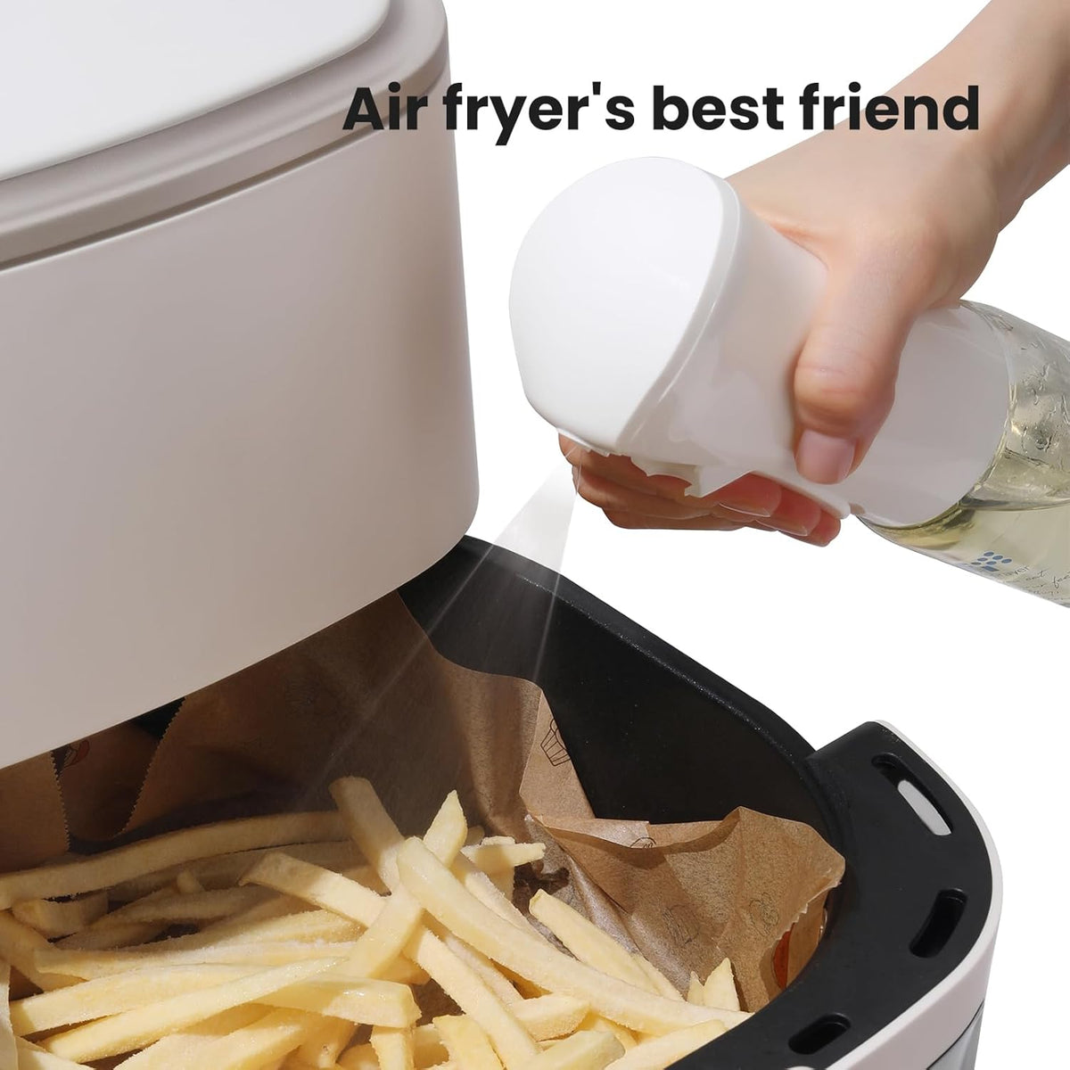 glass Oliver Oil Sprayer for cooking, Spray bottle 6oz, Non-Aerosol Refillable Dispenser Oil Mister PS887 | Even Fan Spray,1g Portion Control,Anti-Drip Design,Easy Refill,Air Fryer,Salad & BBQ Friendly,Clear