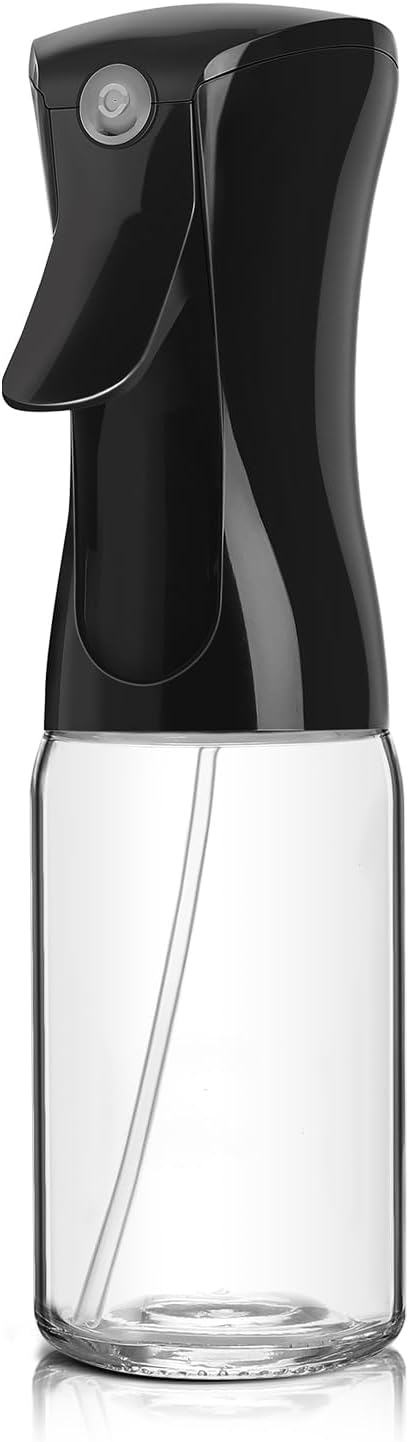 glass Oliver Oil Sprayer for cooking, Spray bottle 6oz, Non-Aerosol Refillable Dispenser Oil Mister PS887 | Even Fan Spray,1g Portion Control,Anti-Drip Design,Easy Refill,Air Fryer,Salad & BBQ Friendly,Clear