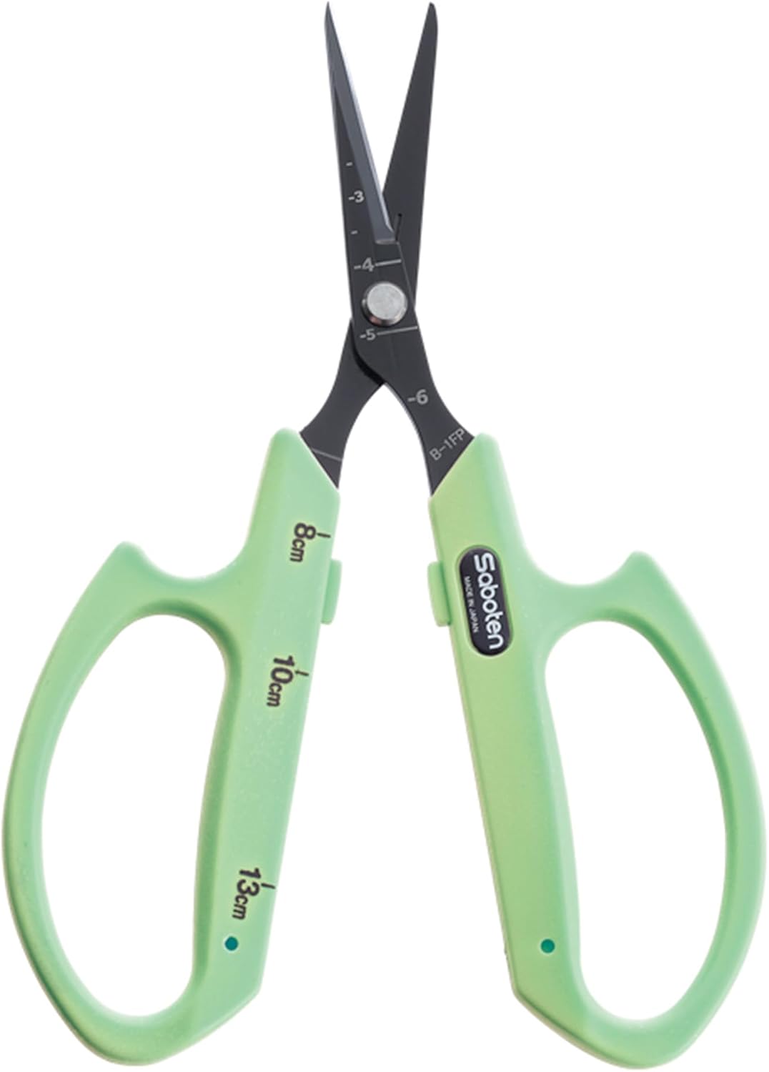 Saboten Stainless Steel Angled Blade Trimming Scissors Orange PT-13 160mm Precision Gardening Bonsai and Floral Shears Made in Japan