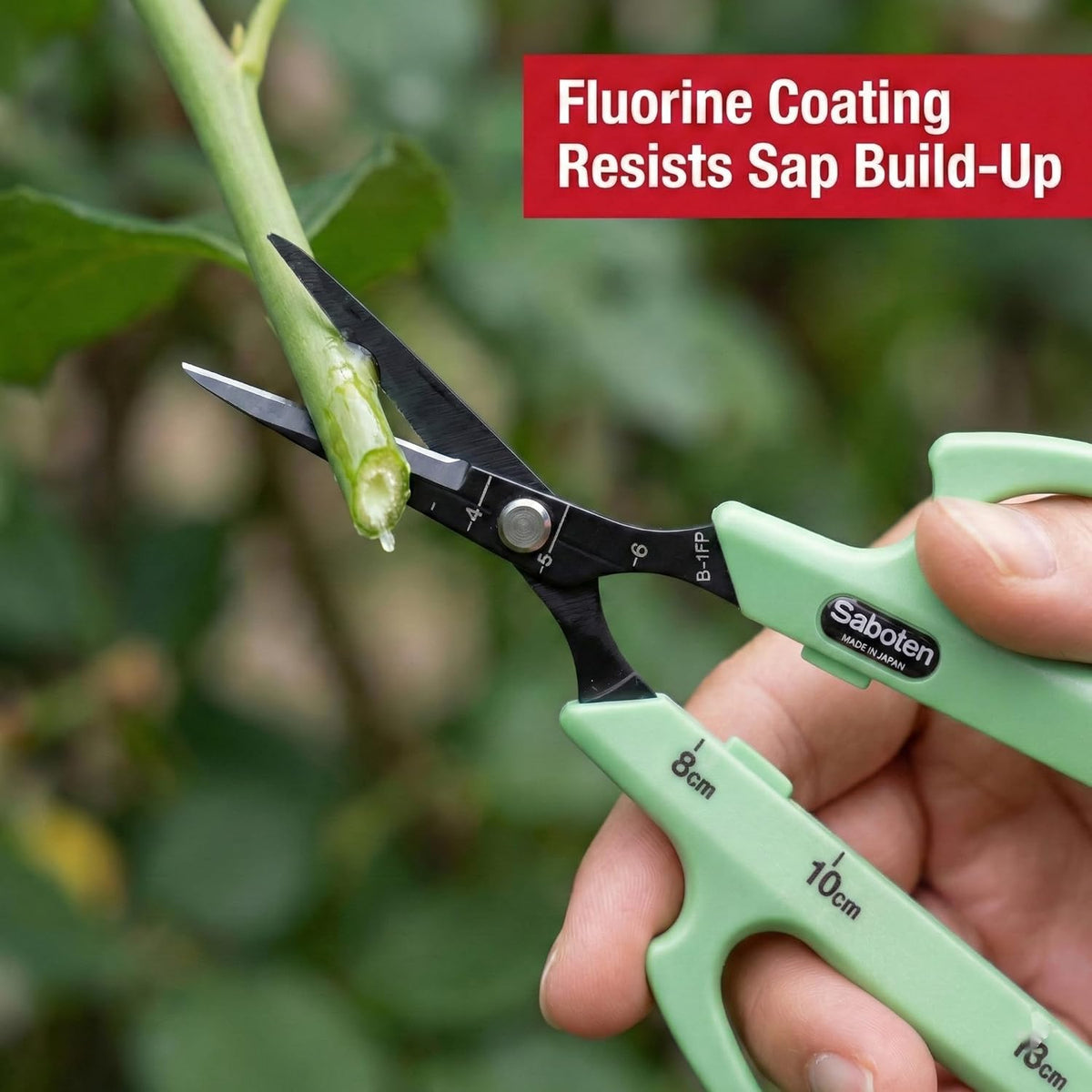 Saboten Stainless Steel Angled Blade Trimming Scissors Orange PT-13 160mm Precision Gardening Bonsai and Floral Shears Made in Japan