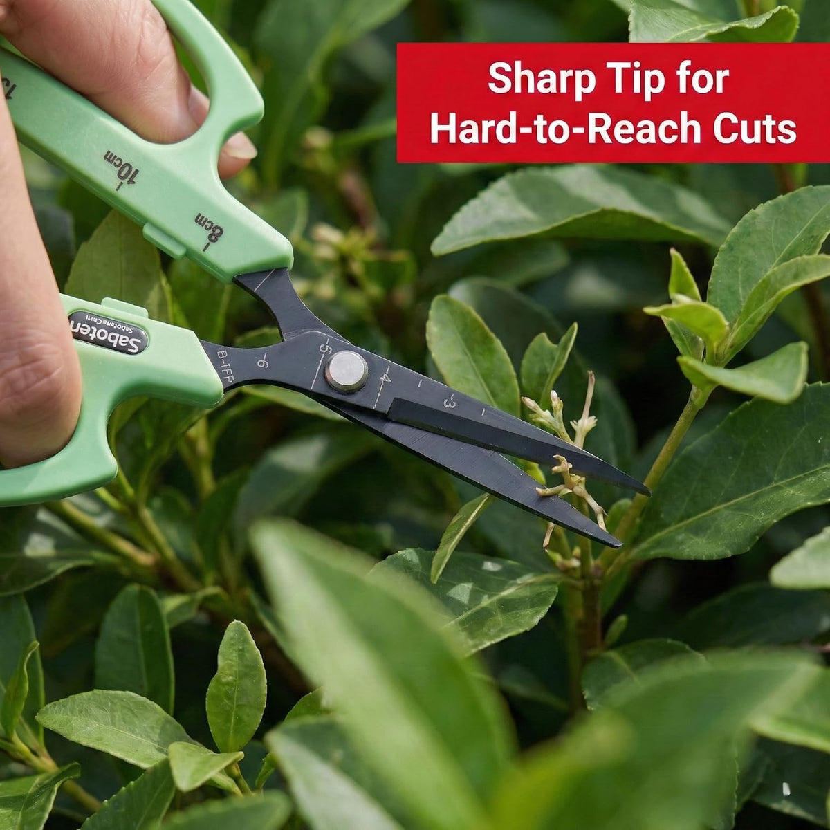 Saboten Stainless Steel Angled Blade Trimming Scissors Orange PT-13 160mm Precision Gardening Bonsai and Floral Shears Made in Japan