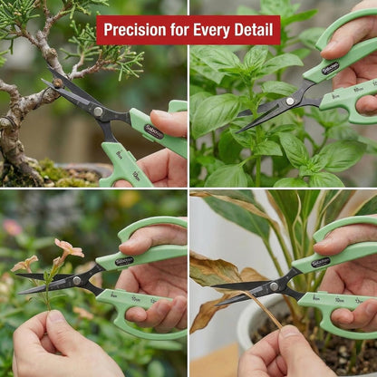 Saboten Stainless Steel Angled Blade Trimming Scissors Orange PT-13 160mm Precision Gardening Bonsai and Floral Shears Made in Japan