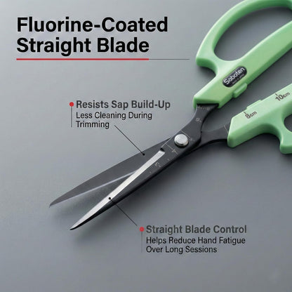 Saboten Stainless Steel Angled Blade Trimming Scissors Orange PT-13 160mm Precision Gardening Bonsai and Floral Shears Made in Japan
