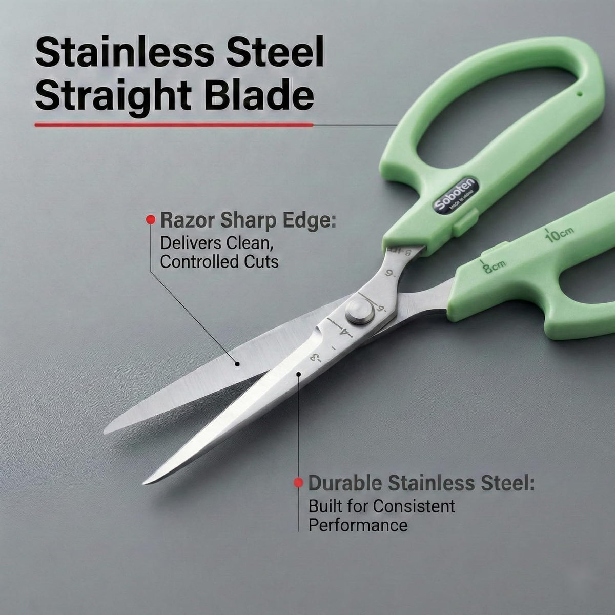 Saboten Stainless Steel Angled Blade Trimming Scissors Orange PT-13 160mm Precision Gardening Bonsai and Floral Shears Made in Japan