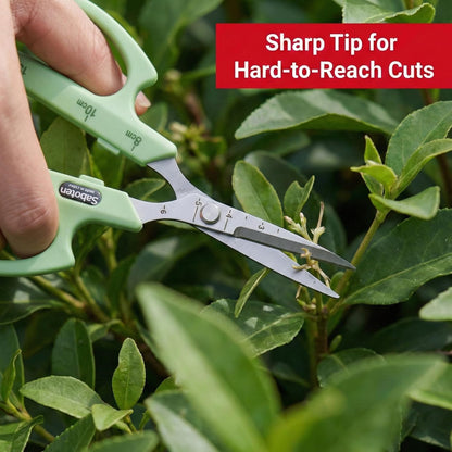 Saboten Stainless Steel Angled Blade Trimming Scissors Orange PT-13 160mm Precision Gardening Bonsai and Floral Shears Made in Japan