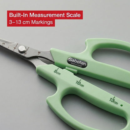 Saboten Stainless Steel Angled Blade Trimming Scissors Orange PT-13 160mm Precision Gardening Bonsai and Floral Shears Made in Japan