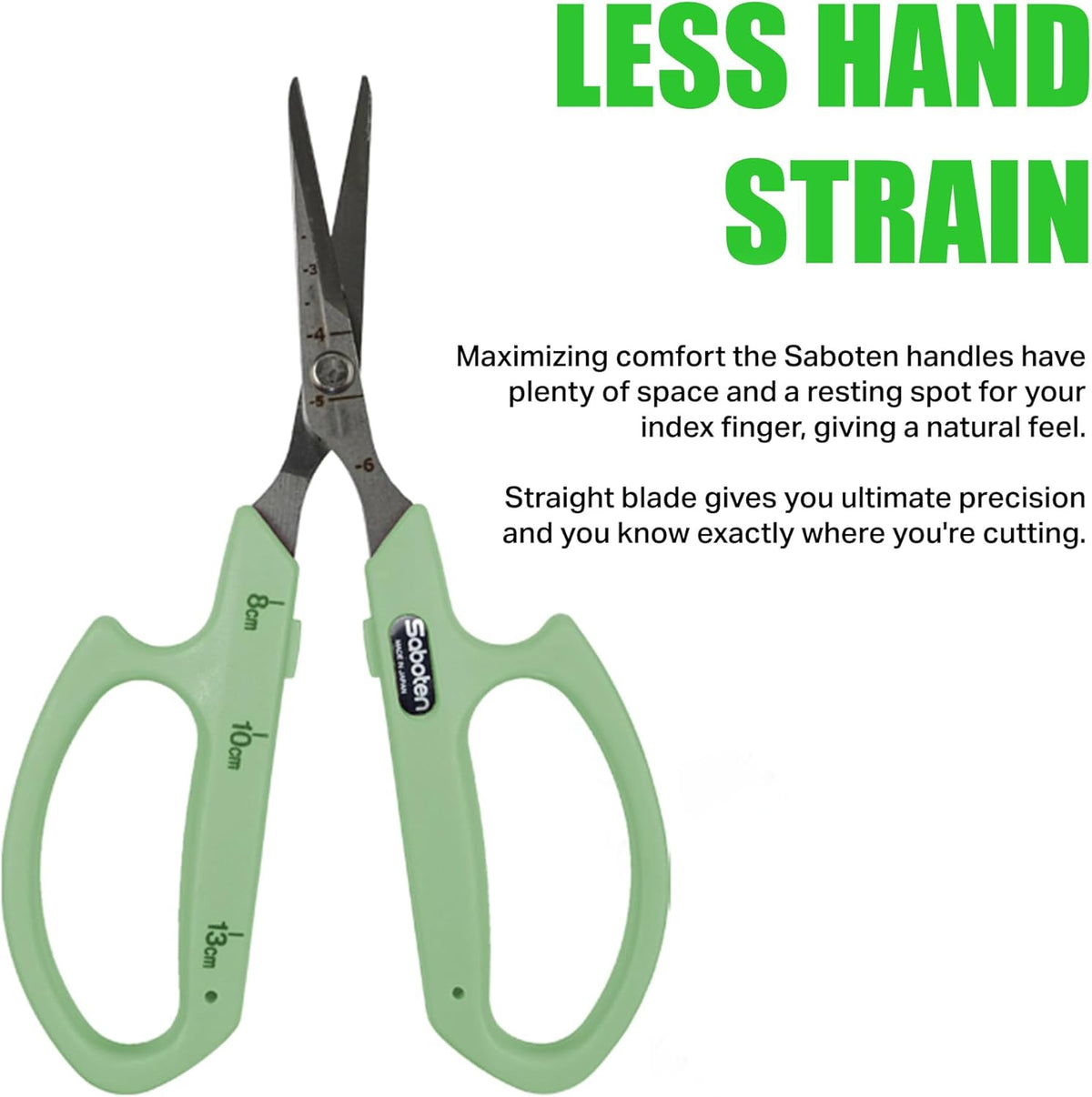 Saboten Stainless Steel Angled Blade Trimming Scissors Orange PT-13 160mm Precision Gardening Bonsai and Floral Shears Made in Japan