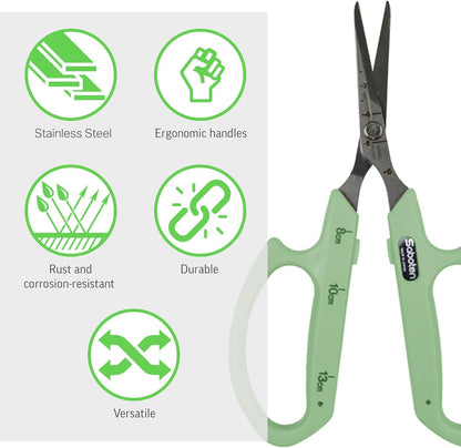 Saboten Stainless Steel Angled Blade Trimming Scissors Orange PT-13 160mm Precision Gardening Bonsai and Floral Shears Made in Japan