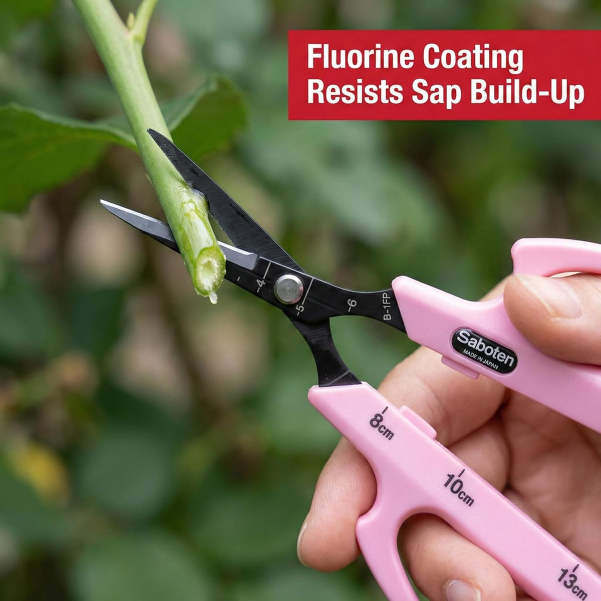 Saboten Stainless Steel Angled Blade Trimming Scissors Orange PT-13 160mm Precision Gardening Bonsai and Floral Shears Made in Japan