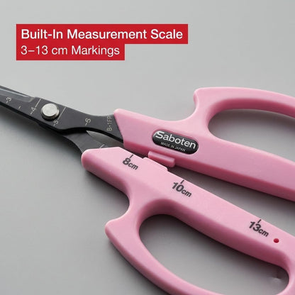 Saboten Stainless Steel Angled Blade Trimming Scissors Orange PT-13 160mm Precision Gardening Bonsai and Floral Shears Made in Japan