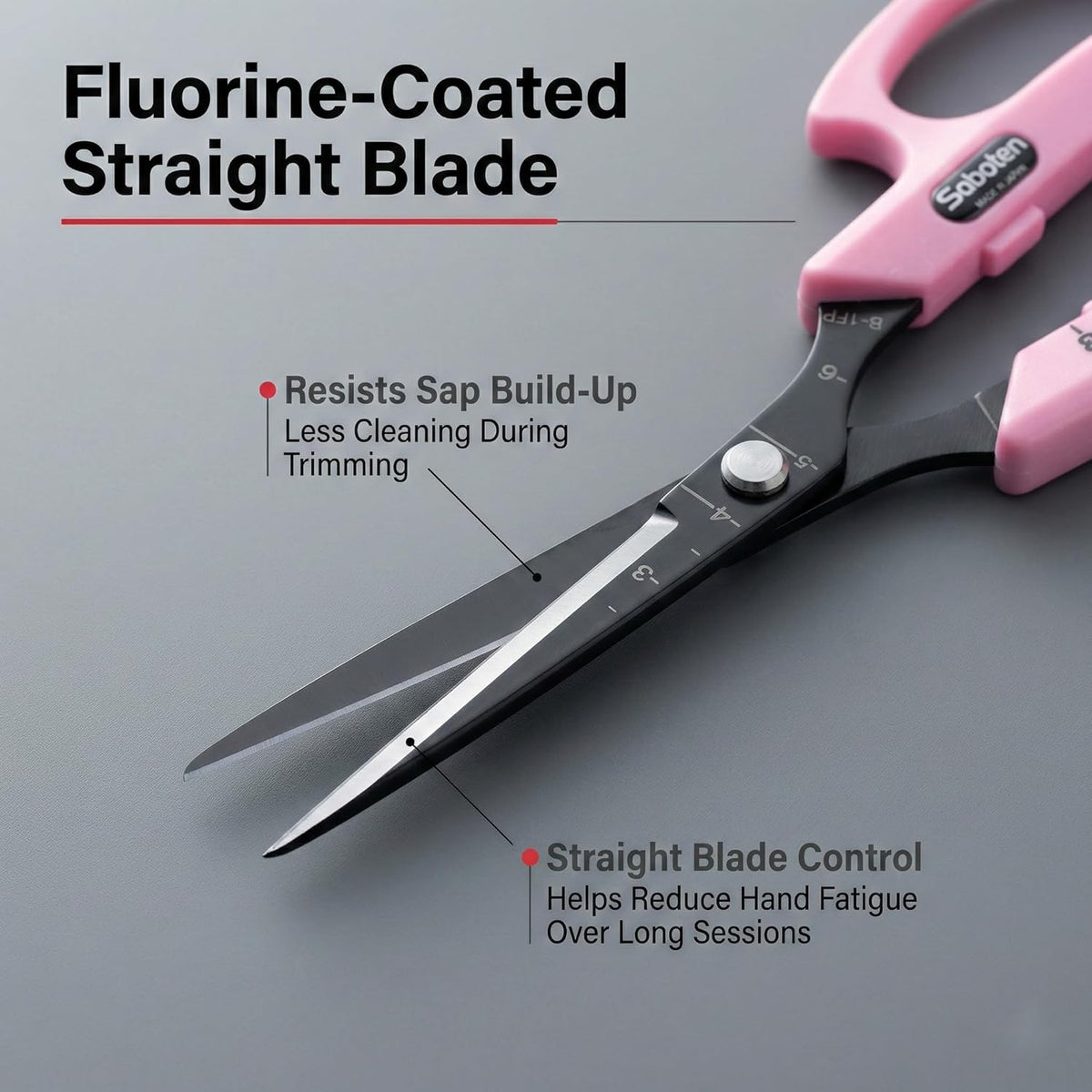 Saboten Stainless Steel Angled Blade Trimming Scissors Orange PT-13 160mm Precision Gardening Bonsai and Floral Shears Made in Japan