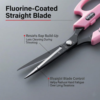 Saboten Stainless Steel Angled Blade Trimming Scissors Orange PT-13 160mm Precision Gardening Bonsai and Floral Shears Made in Japan