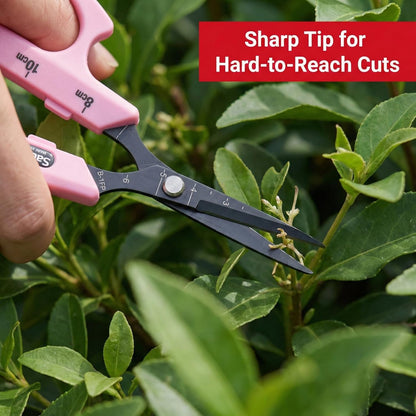 Saboten Stainless Steel Angled Blade Trimming Scissors Orange PT-13 160mm Precision Gardening Bonsai and Floral Shears Made in Japan