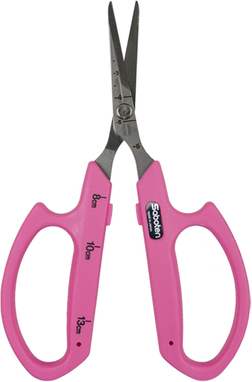 Saboten Stainless Steel Angled Blade Trimming Scissors Orange PT-13 160mm Precision Gardening Bonsai and Floral Shears Made in Japan
