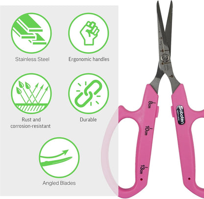 Saboten Stainless Steel Angled Blade Trimming Scissors Orange PT-13 160mm Precision Gardening Bonsai and Floral Shears Made in Japan