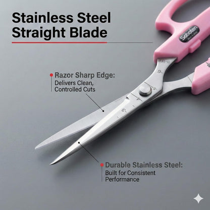 Saboten Stainless Steel Angled Blade Trimming Scissors Orange PT-13 160mm Precision Gardening Bonsai and Floral Shears Made in Japan