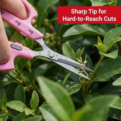 Saboten Stainless Steel Angled Blade Trimming Scissors Orange PT-13 160mm Precision Gardening Bonsai and Floral Shears Made in Japan