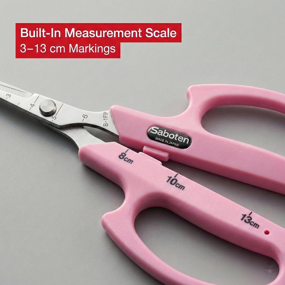 Saboten Stainless Steel Angled Blade Trimming Scissors Orange PT-13 160mm Precision Gardening Bonsai and Floral Shears Made in Japan