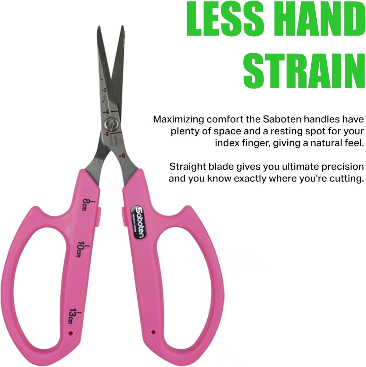 Saboten Stainless Steel Angled Blade Trimming Scissors Orange PT-13 160mm Precision Gardening Bonsai and Floral Shears Made in Japan