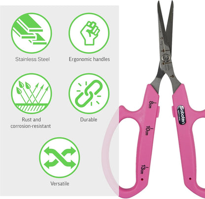 Saboten Stainless Steel Angled Blade Trimming Scissors Orange PT-13 160mm Precision Gardening Bonsai and Floral Shears Made in Japan