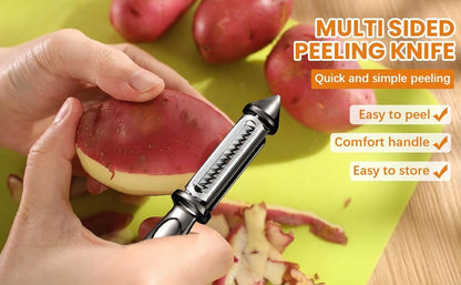All In One Multifunctional Vegetable Peeler,4 and 1Julienne Peeler Vegetable Peeler,Veggie Peelers for Kitchen,Potato kitchen Pear Tomato Cucumber