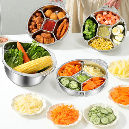4‑in‑1 Rice Washer Strainer Bowl with Grater Side Drainer