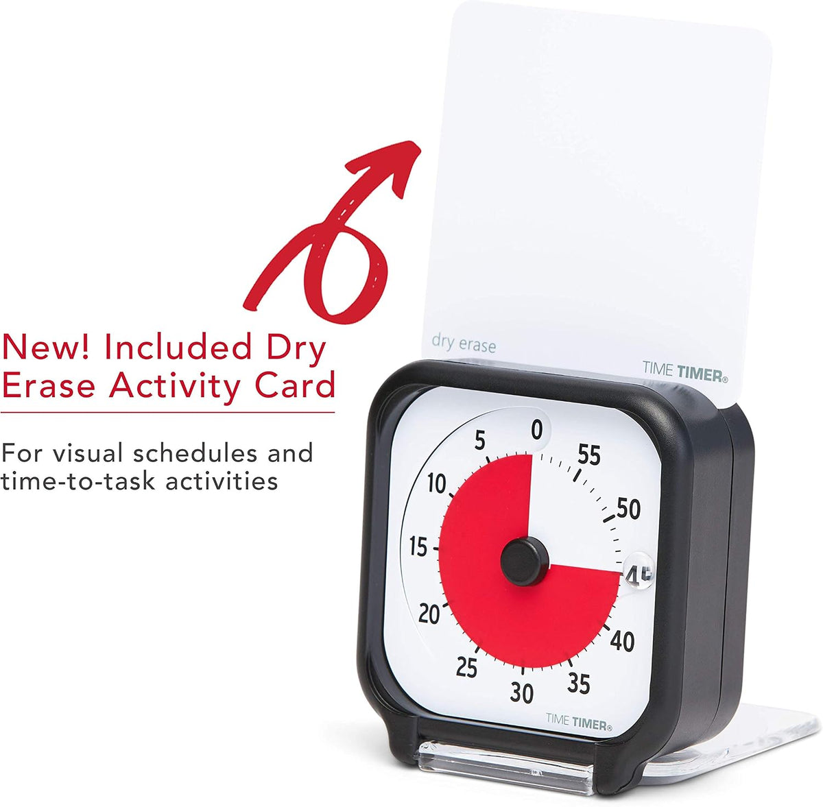 3 inch Visual Timer — 60 Minute Kids Desk Countdown Clock with Dry Erase Activity Card and Desktop App Access — for Kids Classroom, Homeschool Study Tool, Task Reminder, Home and Kitchen