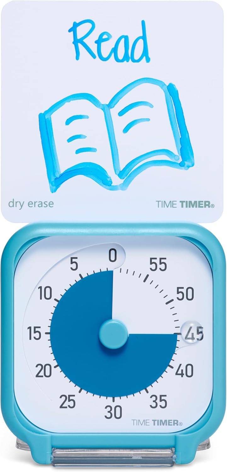3 inch Visual Timer — 60 Minute Kids Desk Countdown Clock with Dry Erase Activity Card and Desktop App Access — for Kids Classroom, Homeschool Study Tool, Task Reminder, Home and Kitchen