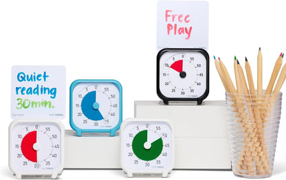 3 inch Visual Timer — 60 Minute Kids Desk Countdown Clock with Dry Erase Activity Card and Desktop App Access — for Kids Classroom, Homeschool Study Tool, Task Reminder, Home and Kitchen