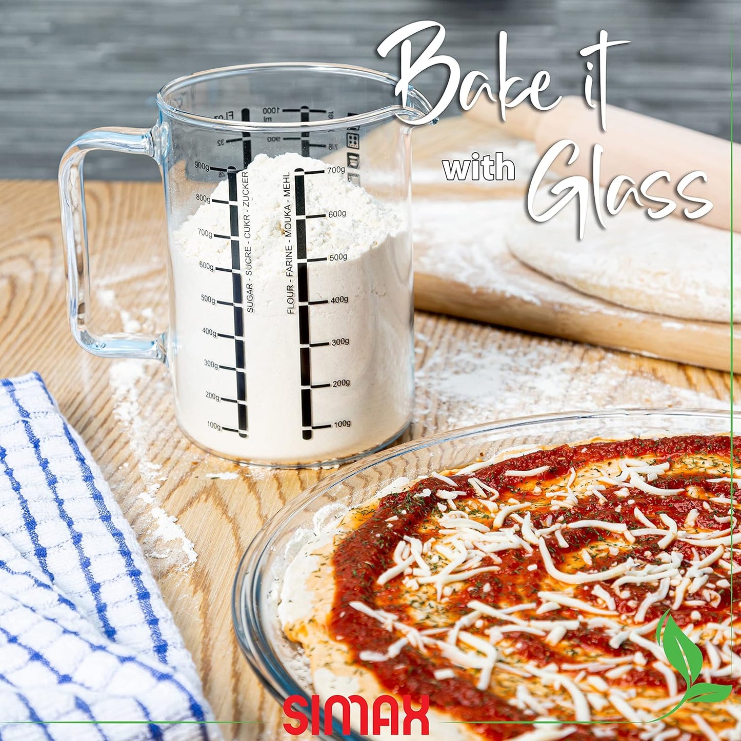 Glass Measuring Cup: 16 Oz Measuring Cups Glass - Liter, Oz and Ml Measuring Cup for Liquid - Borosilicate Glass Metric Measuring Cups in Gram - Measure Flour and Sugar Grams - Easy Pour Spout