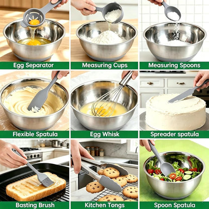 Mixing Bowls with Airtight Lids, Stainless Steel Mixing Bowls Set