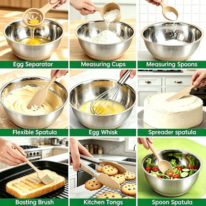 Mixing Bowls with Airtight Lids, Stainless Steel Mixing Bowls Set
