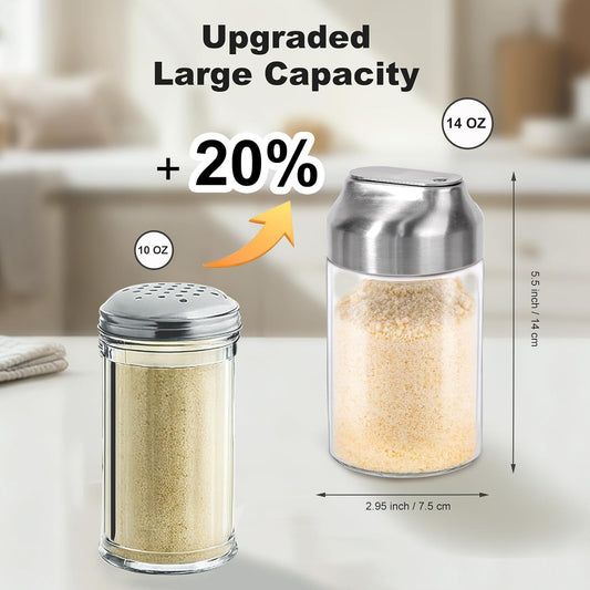 Glass Parmesan Cheese Shaker with Adjustable Pour Holes