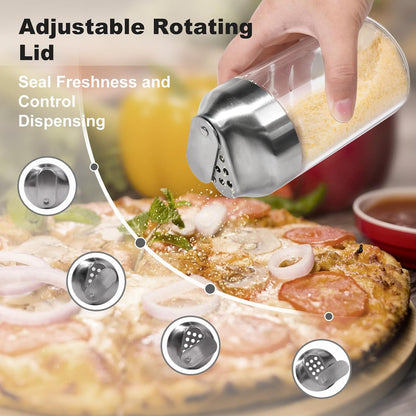 Glass Parmesan Cheese Shaker with Adjustable Pour Holes
