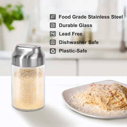 Glass Parmesan Cheese Shaker with Adjustable Pour Holes