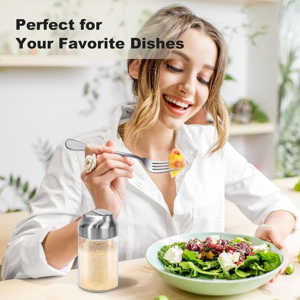 Glass Parmesan Cheese Shaker with Adjustable Pour Holes