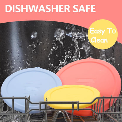 Silicone Replacement Lids Only Fit for Pyrex 322 1 Quart | 323 1.5 Quart | 325 2.5 Quart Prepware Glass Mixing Bowls, Food Grade Silicone Cover, Dishwasher & Microwave Safe (Bowl not included)