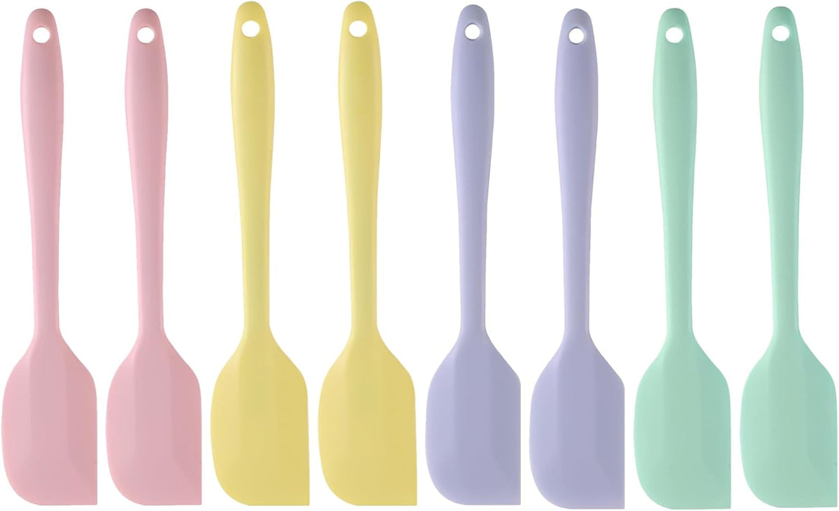 8 Pack Mini Silicone Spatula Set, 8.3 Inch Small Rubber Spatula Heat Resistant, Heat Flexible Silicone Spatulas Cake Spatula Scraper Cooking for Mixing, Baking, Non Stick Pans