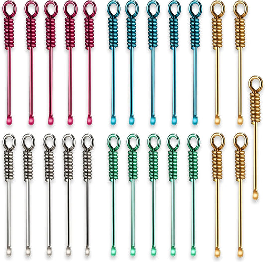 25 Pcs Mini Spoon Tiny Shovel Spoon Portable Scoop Pendant Tiny Powder Spoons for Spices Salts Sand Spice Scoop