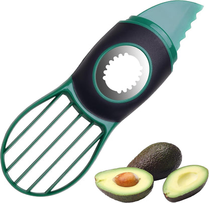 Avocado Slicer Tool Kitchen Avocado Knife Set, Good Grips 3-in-1 Avocado Tool with Avocado cutter slicer, Avocado Pit Remover, Avocado Peeler with Cover, Green