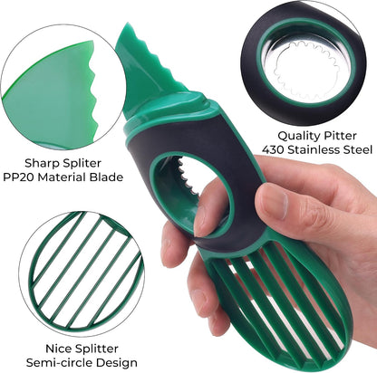 Avocado Slicer Tool Kitchen Avocado Knife Set, Good Grips 3-in-1 Avocado Tool with Avocado cutter slicer, Avocado Pit Remover, Avocado Peeler with Cover, Green