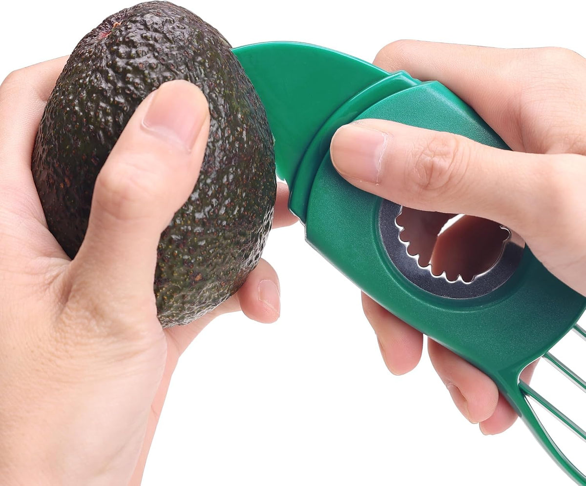Avocado Slicer Tool Kitchen Avocado Knife Set, Good Grips 3-in-1 Avocado Tool with Avocado cutter slicer, Avocado Pit Remover, Avocado Peeler with Cover, Green