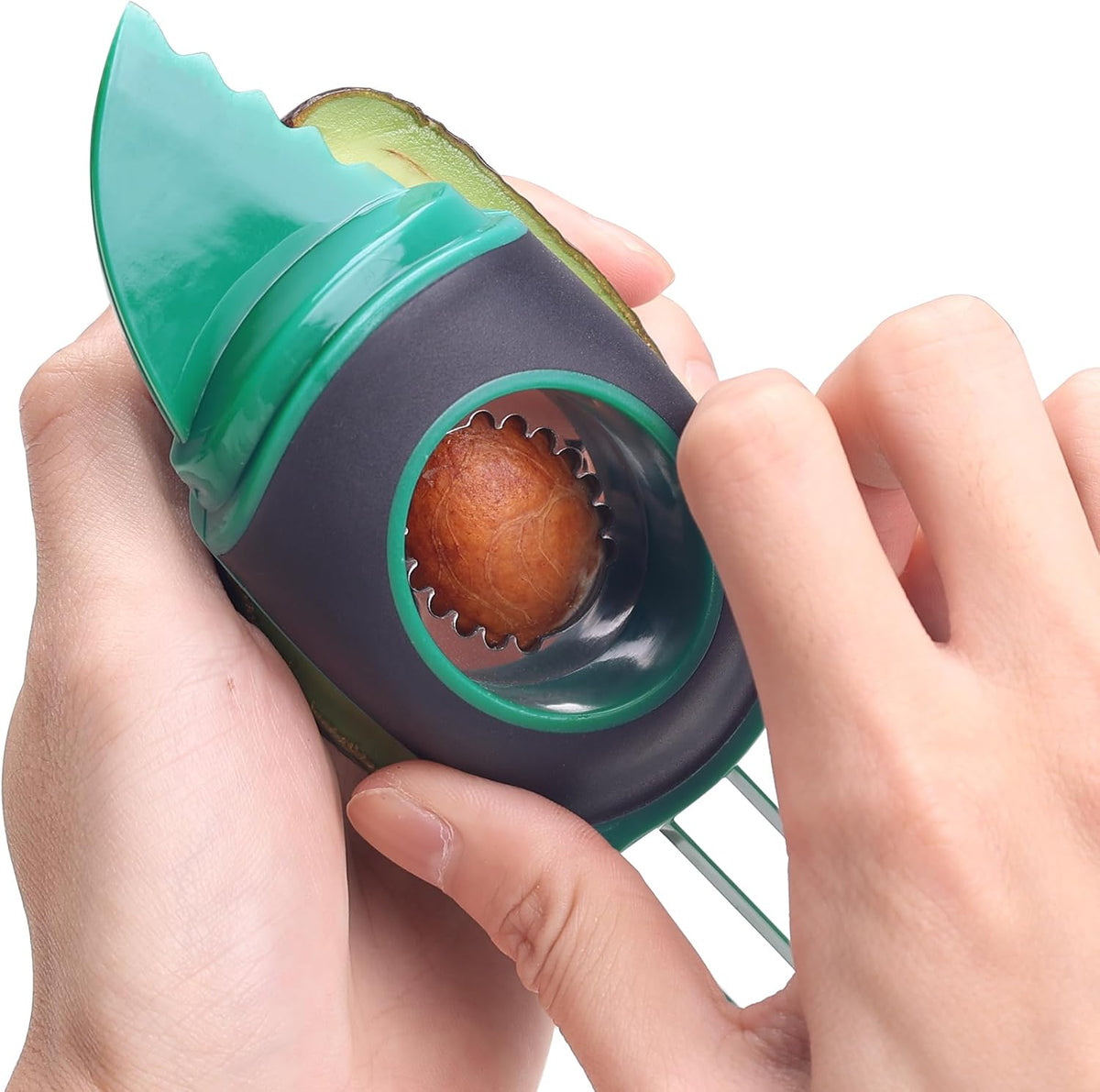 Avocado Slicer Tool Kitchen Avocado Knife Set, Good Grips 3-in-1 Avocado Tool with Avocado cutter slicer, Avocado Pit Remover, Avocado Peeler with Cover, Green
