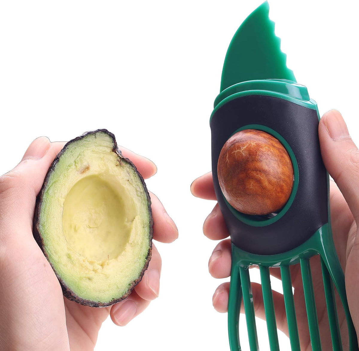 Avocado Slicer Tool Kitchen Avocado Knife Set, Good Grips 3-in-1 Avocado Tool with Avocado cutter slicer, Avocado Pit Remover, Avocado Peeler with Cover, Green