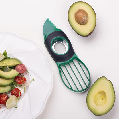 Avocado Slicer Tool Kitchen Avocado Knife Set, Good Grips 3-in-1 Avocado Tool with Avocado cutter slicer, Avocado Pit Remover, Avocado Peeler with Cover, Green