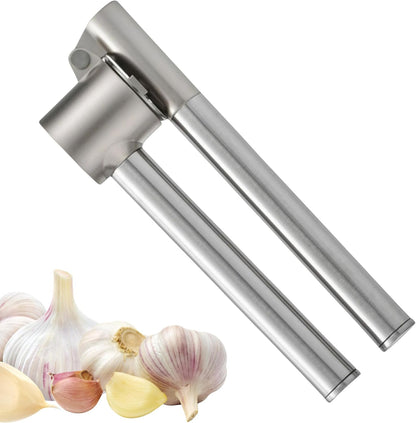Heavy Duty Garlic Press, Handheld Garlic Mincer, 304 Stainless Steel Garlic Press, Ergonomic, Durable, No Hand Odor, Just Put It in the Bowl, Dishwasher Safe