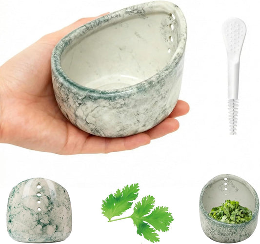 4" X 4" Ceramic Herb Stripper Bowl, Handmade Pottery Herb Tool for Peeling Off the Leafy Assembly