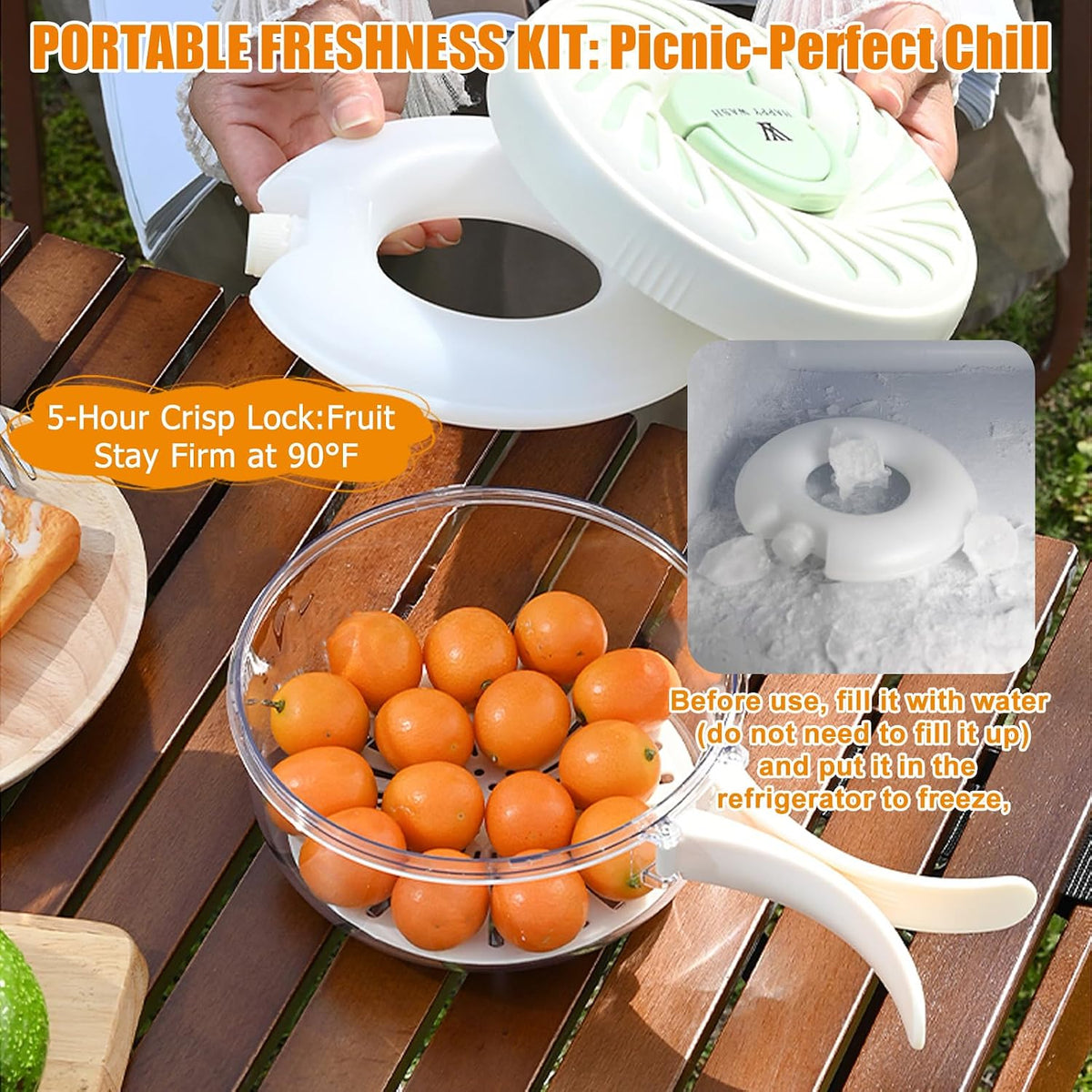 Fruit Strainer Storage Container with Lid,Ice Tray Drain Basket - 2 Pack