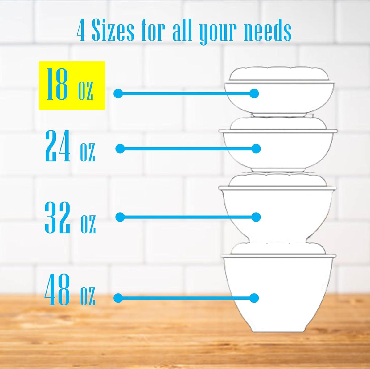 Clear 18 Ounce Plastic Salad Bowls with Snap-On Lids. Pack 50. Airtight Disposable Salad Containers for Lunch, Meal Prep, Parties. Ideal as Disposable Salad Bowls with Lids