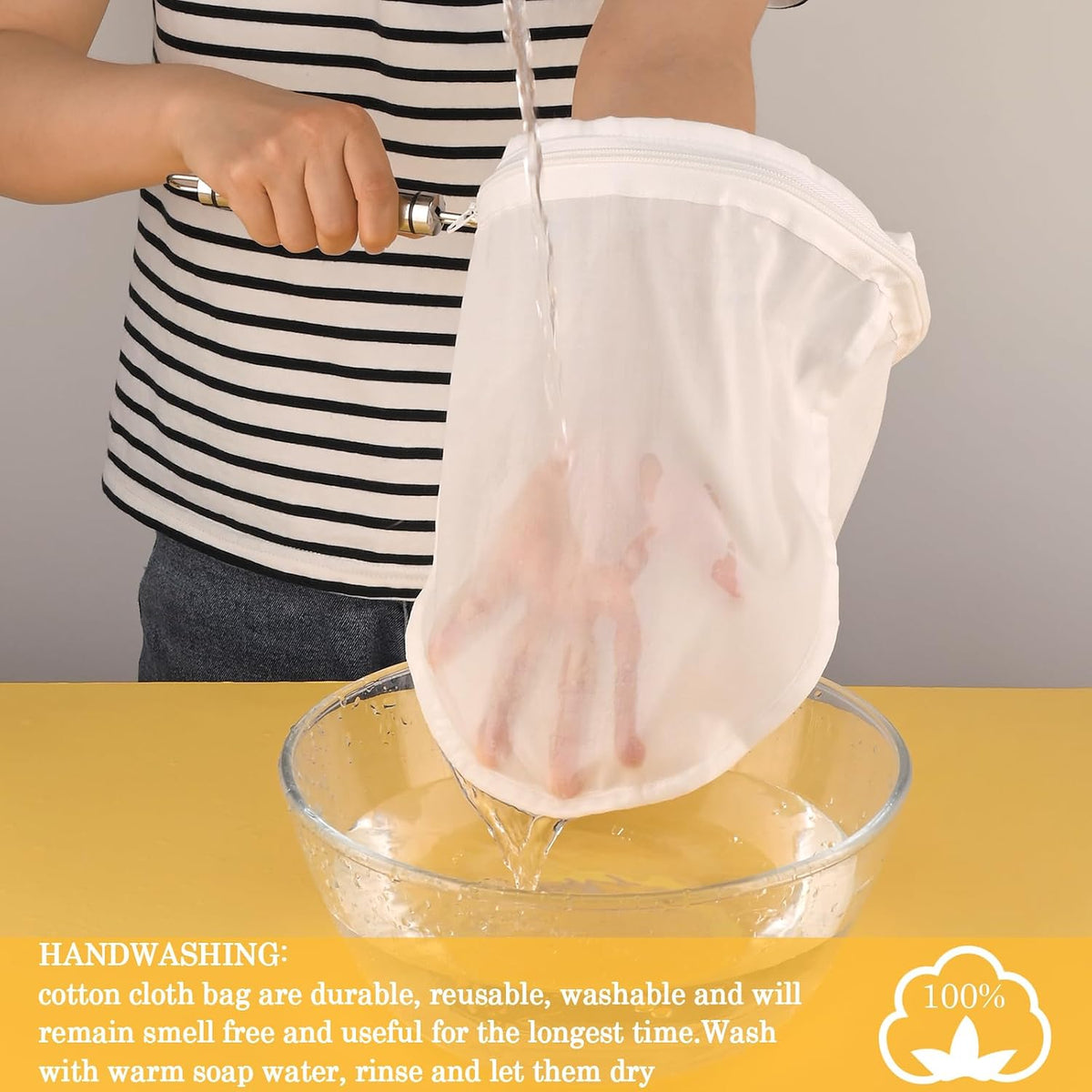 WMKGG Ultra Fine Mesh Strainer Bags,Cheese Cloth Bag for Straining